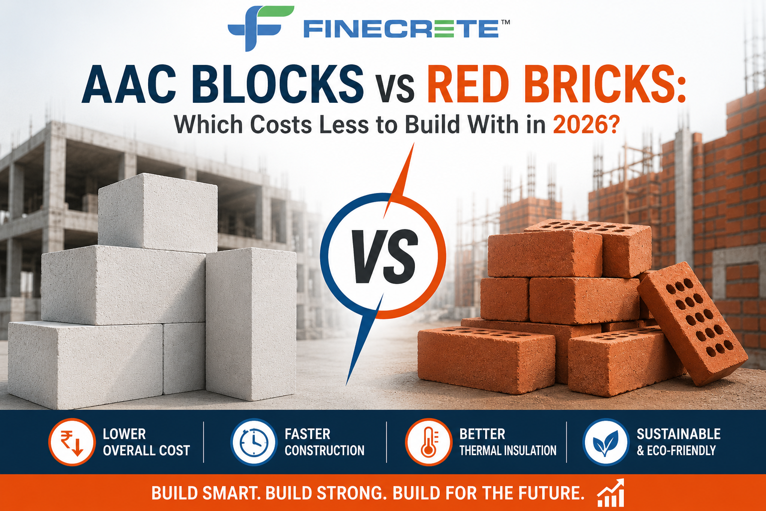 AAC Blocks vs Red Bricks: Which Costs Less to Build With in 2026?